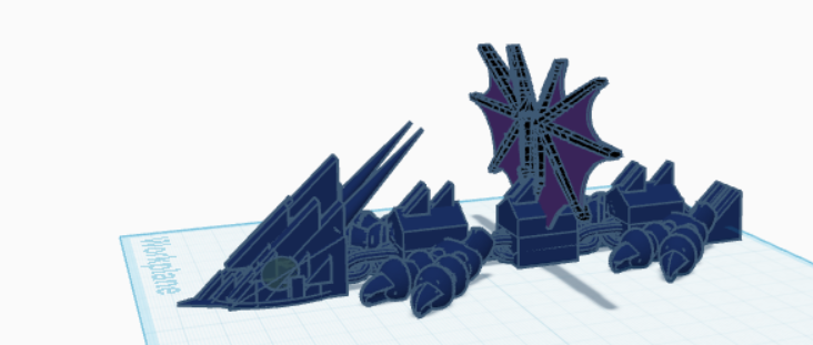 articulated crystal dragon with wings