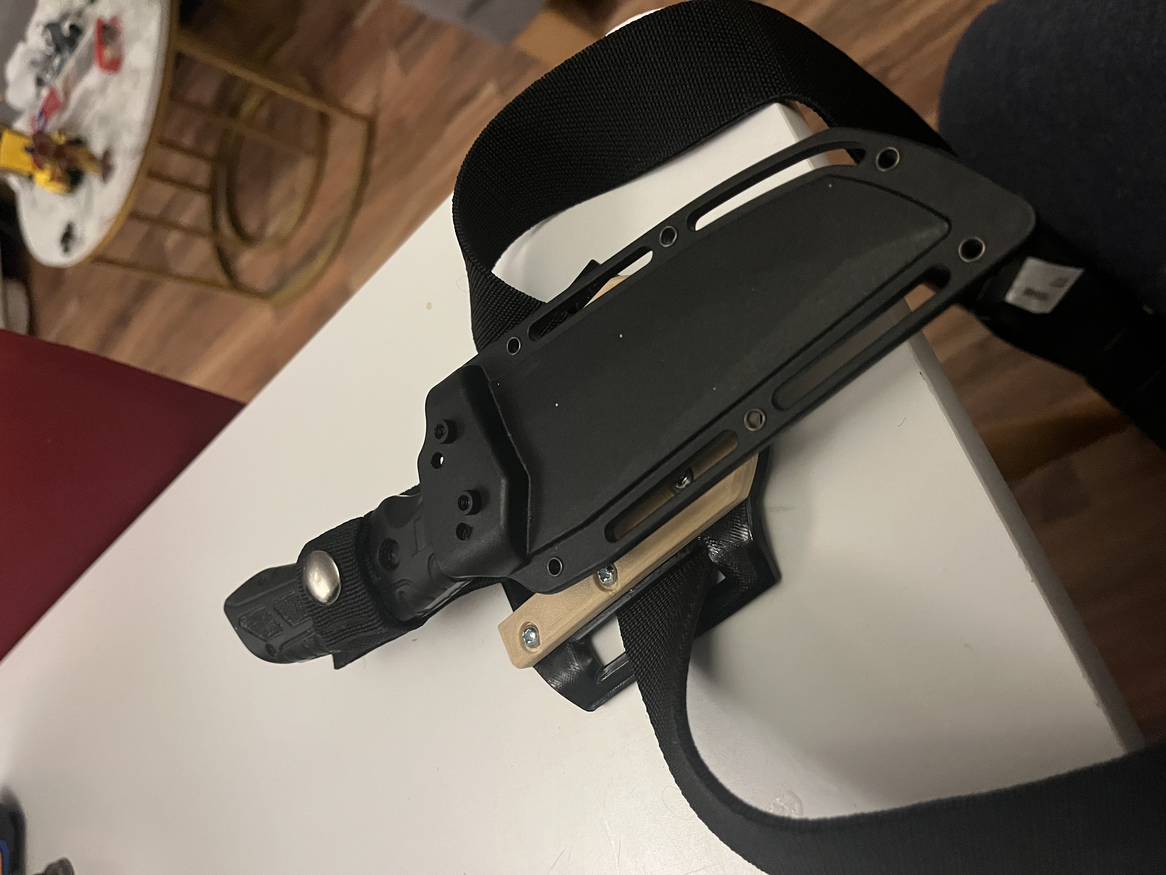 universal belt holder, quick release 360 rotation, knife /univerzální držák na opasek,rychloupínací 360 otáčení,nůž/ — thumbnail 7