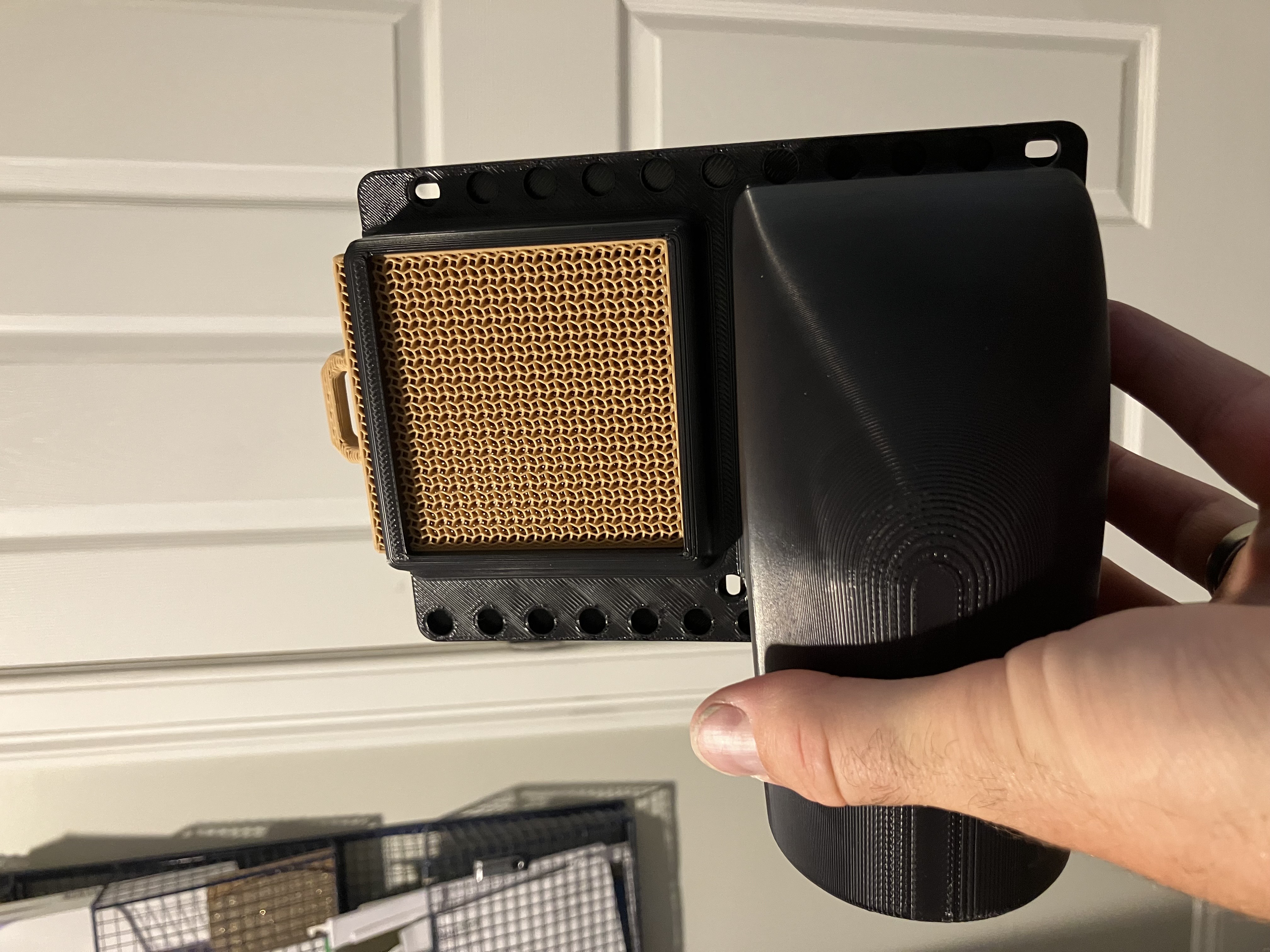 Elegoo Centauri Carbon 90deg Rear Vent Mount w/ and w/o Inlet Dust Filter/Cover for 3” hose — thumbnail 2