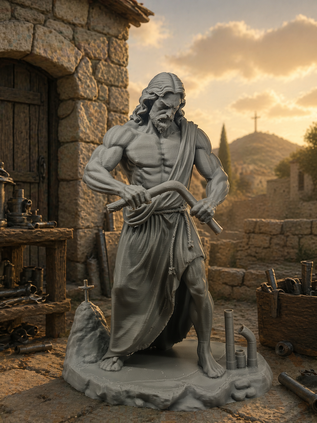 Divine force – A character who bends a pipe