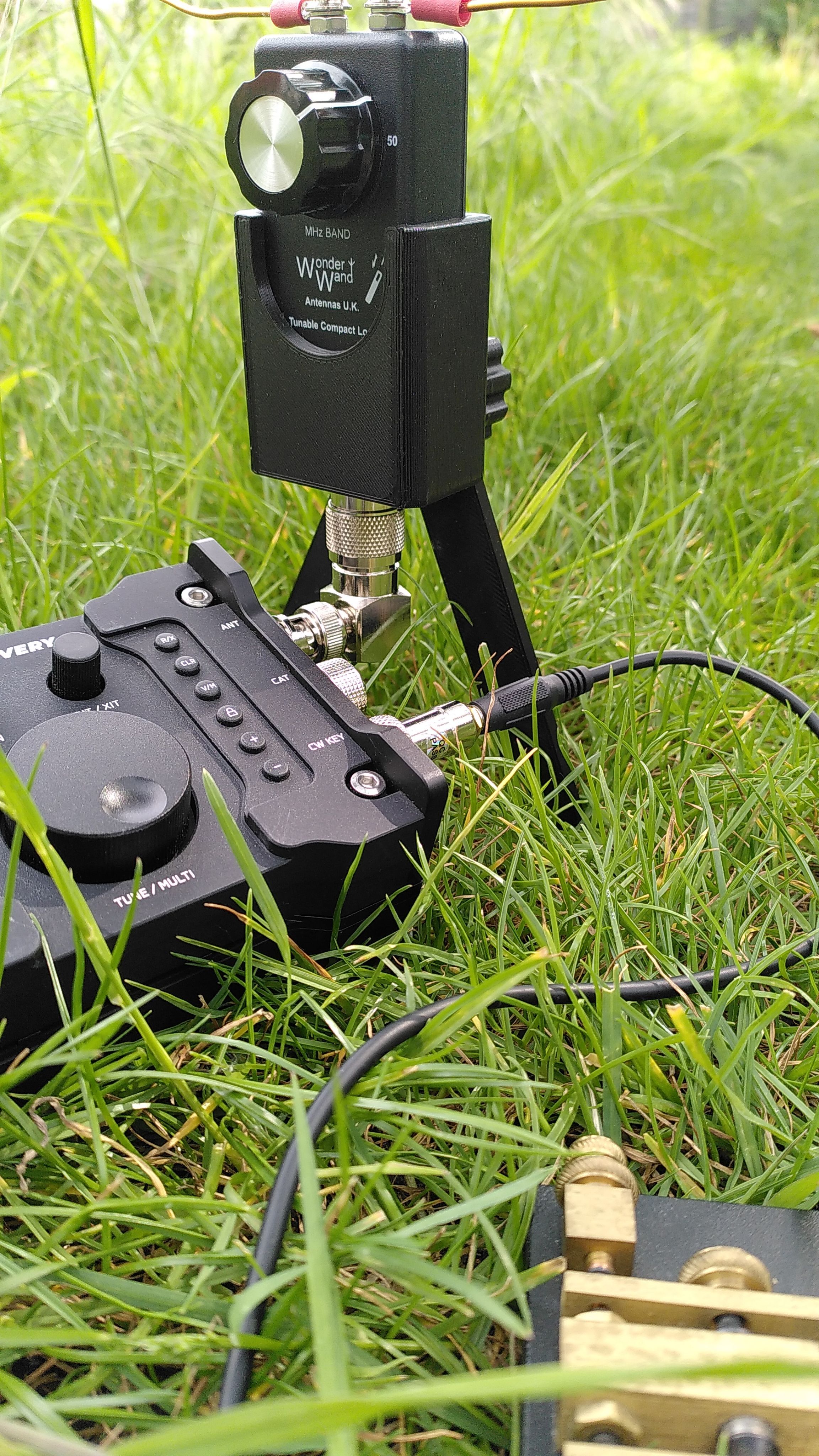 WonderWand WonderLoop Antenna (both version) holder and bipod with optional callsign