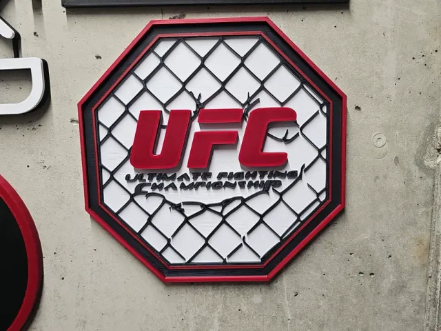 UFC MMA Ring Logo 3 Color Wall Art Remix