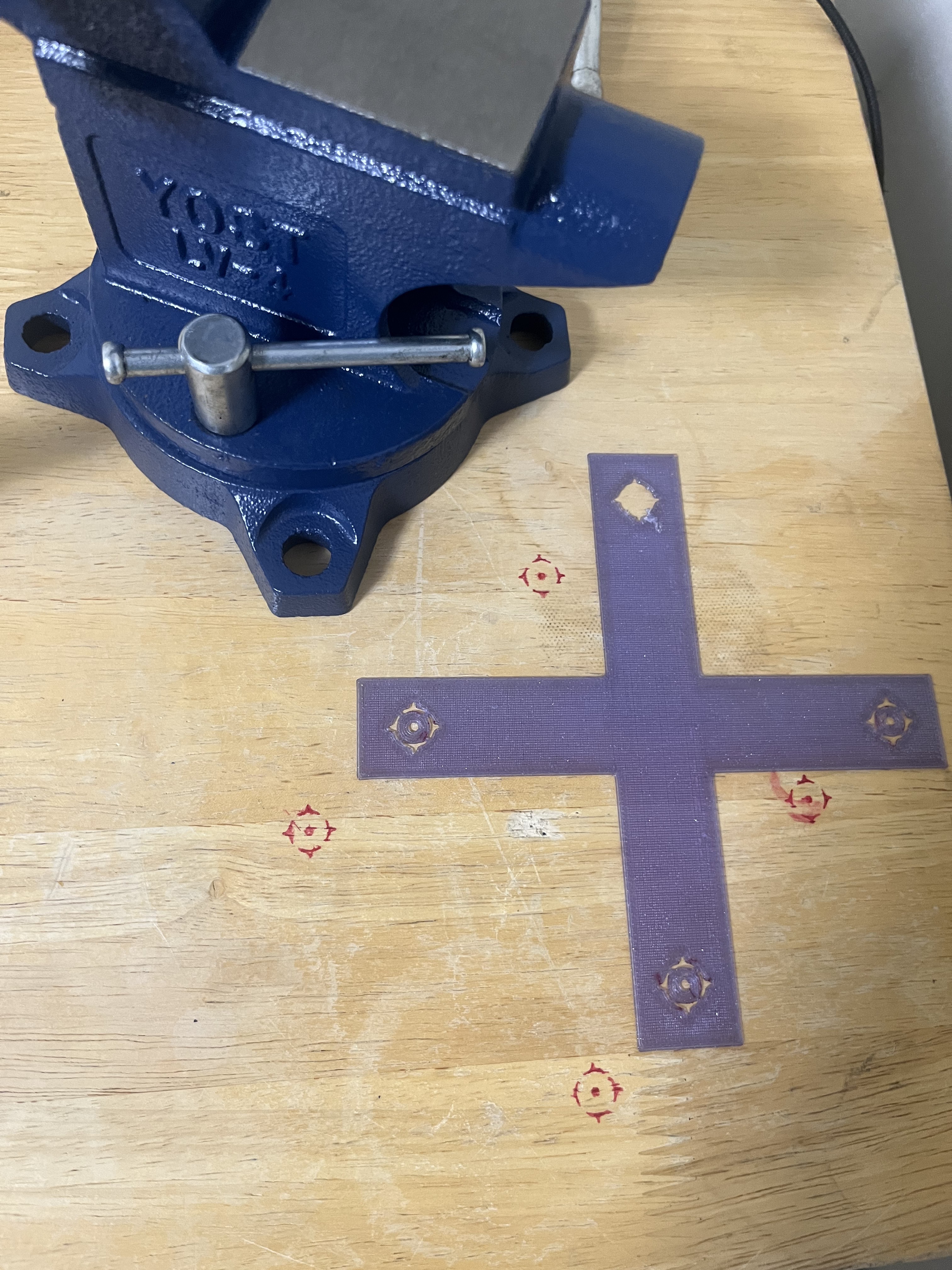 Yost Desktop Vise Mounting Template LV-4