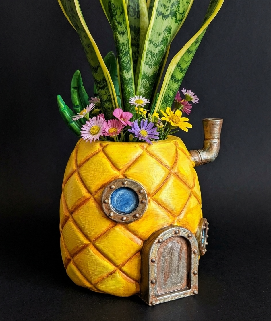 Tropical Pineapple House Planter | Underwater Inspired Succulent Pot | Whimsical Home Decor