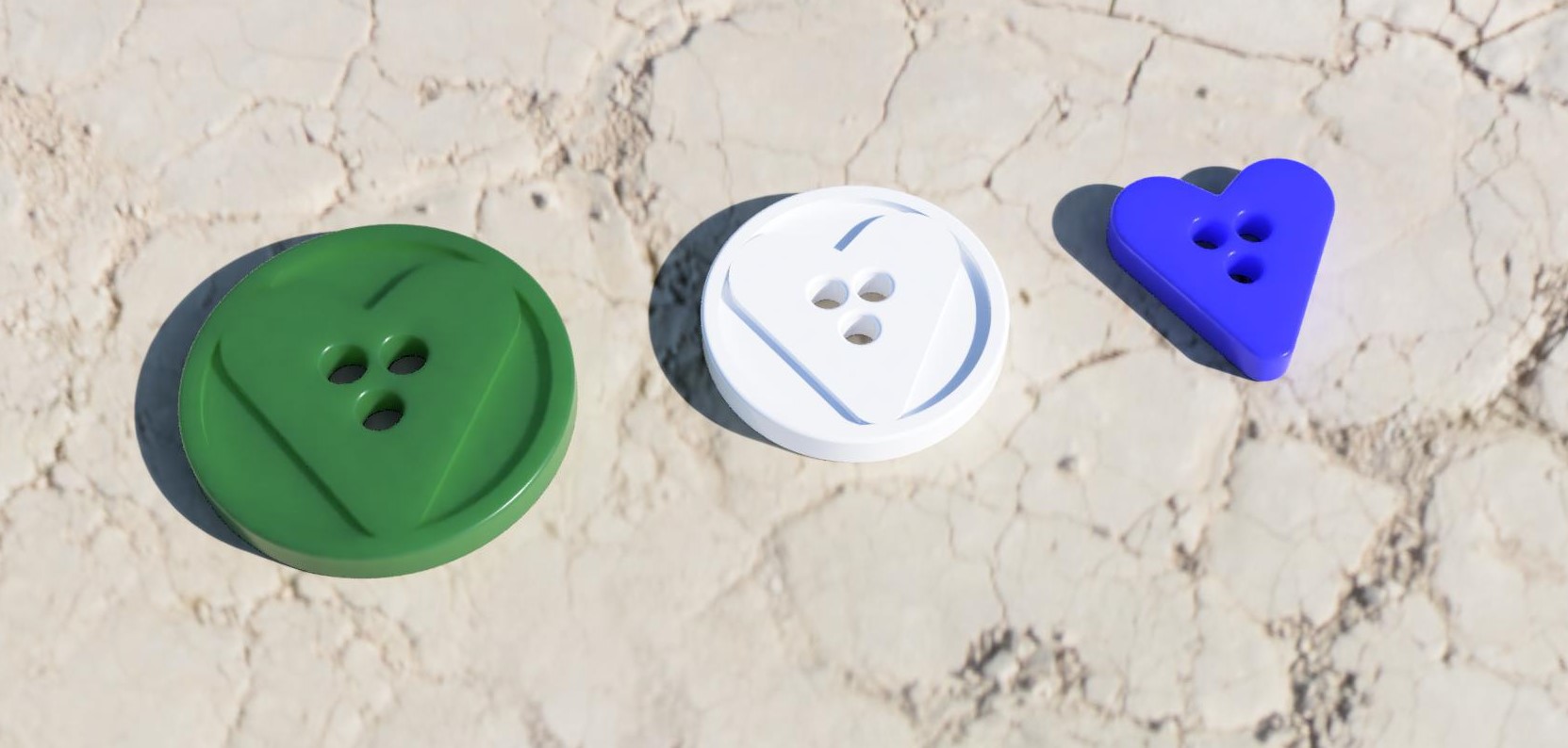 Miniatura 2 do modelo 3D Heart shaped Buttons