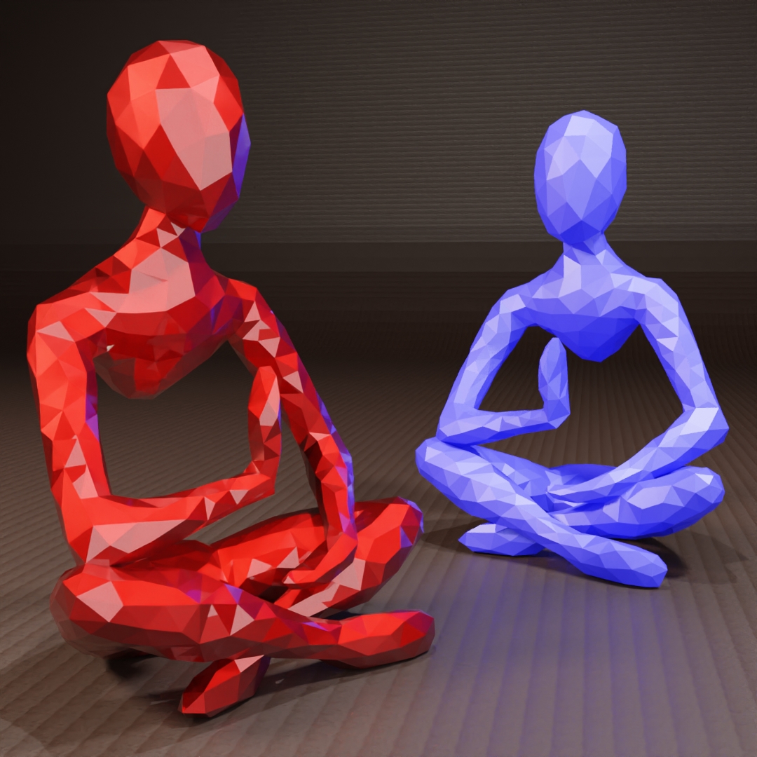 Low Poly Meditation - Sculpture
