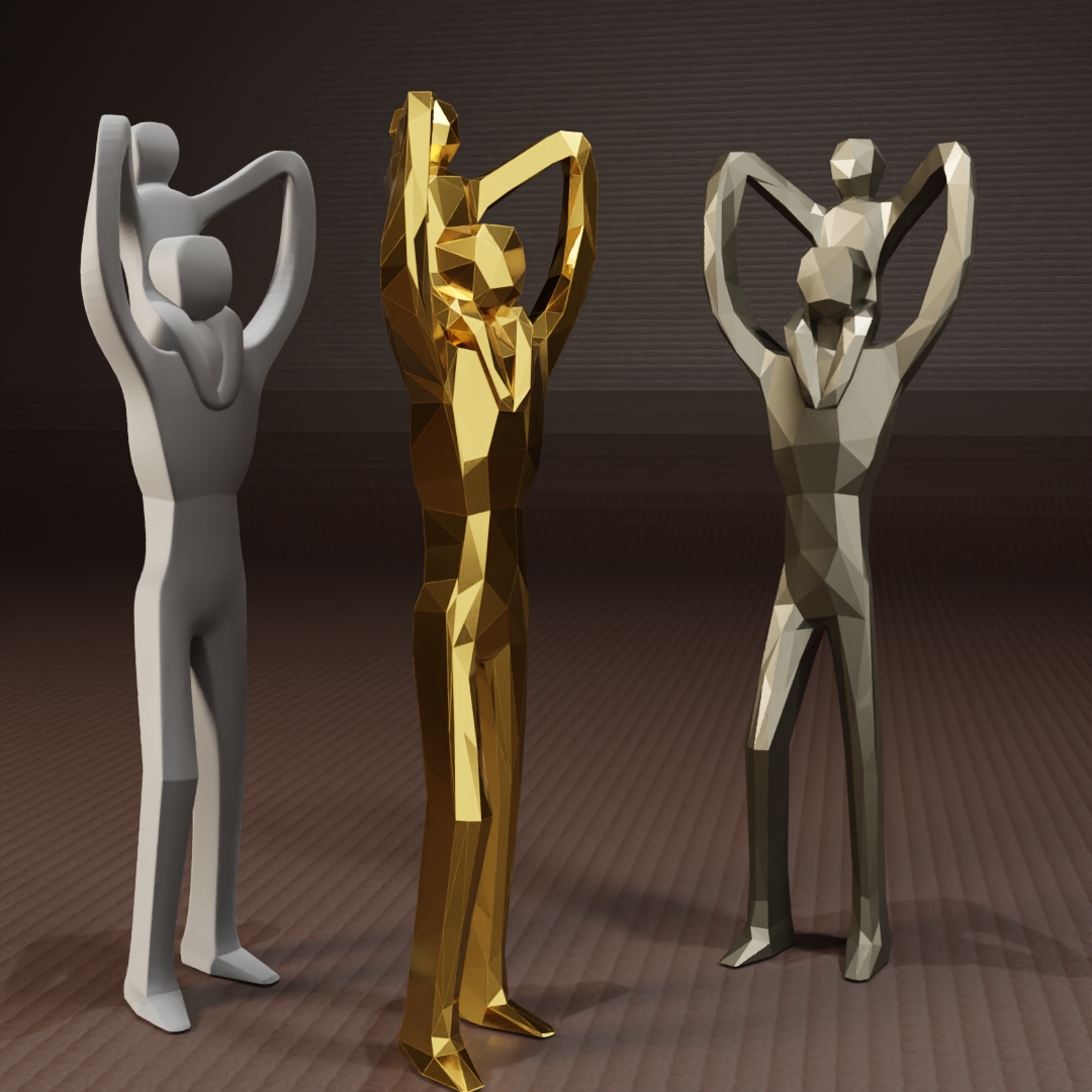 Low Poly Father's Day - Sculpture 3D model thumbnail