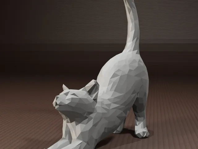 Low Poly Cat scratch - Sculpture
