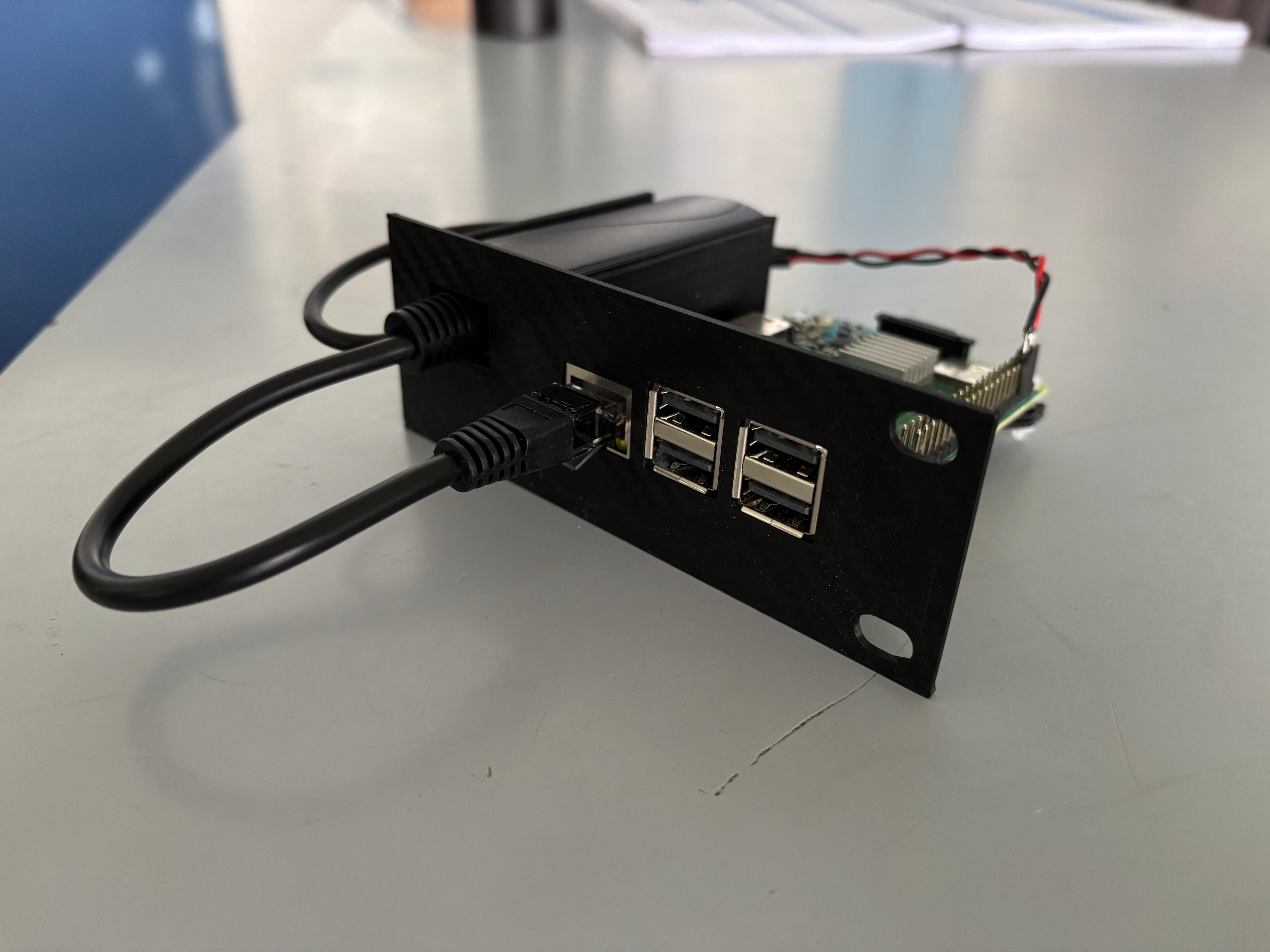 Raspberry Pi 3B+ Mount with PoE Adapter for Network Racks