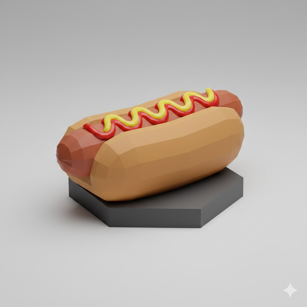 Hot-Dog Low Poly