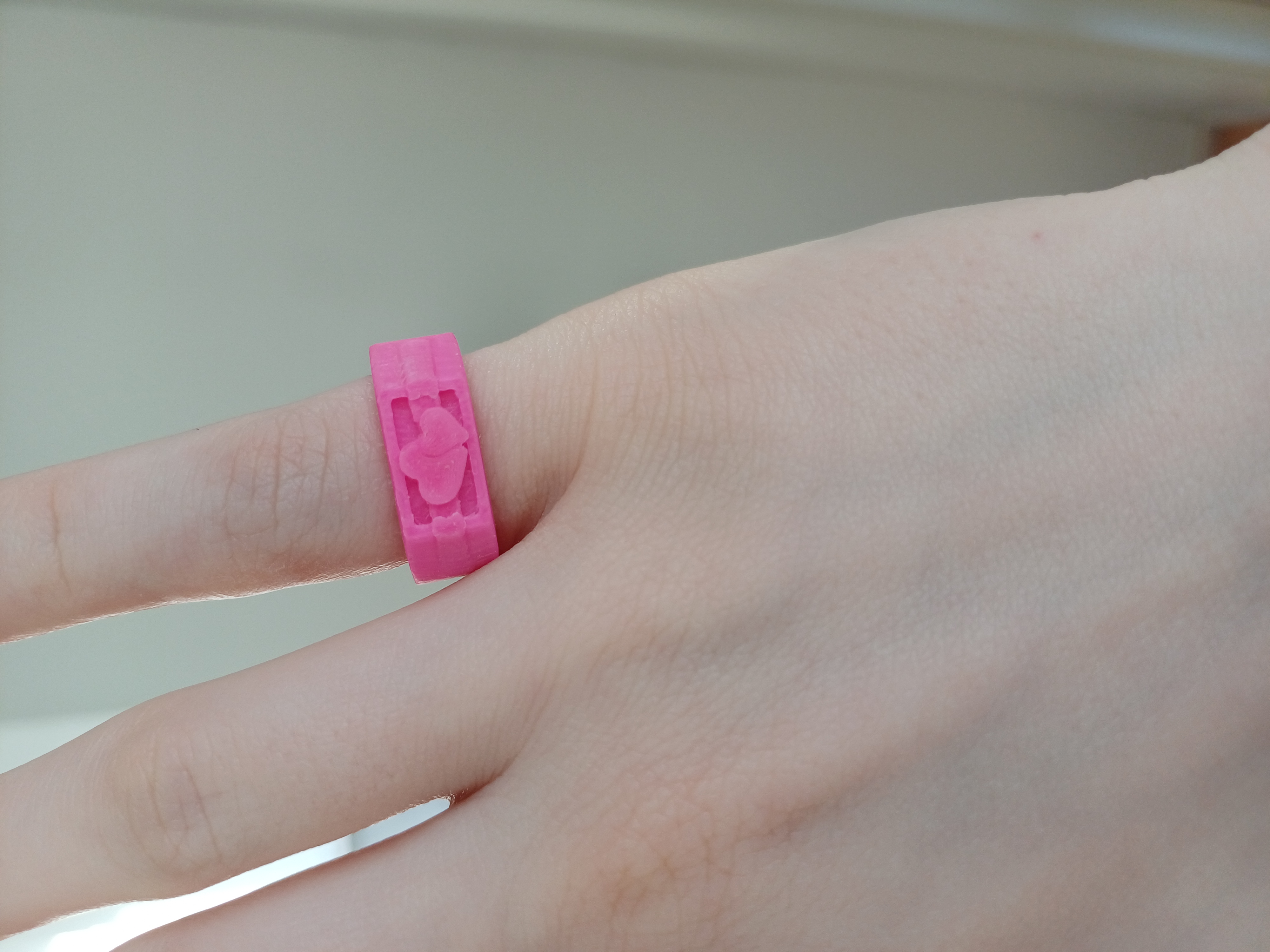Cute love ring with two hearts for lovers