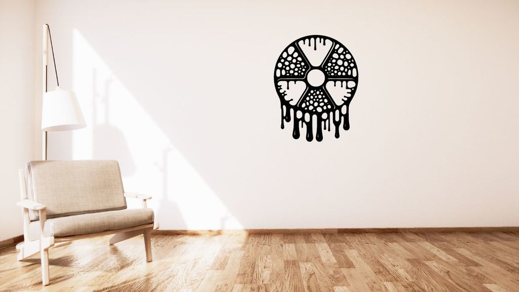 Radioactive label / Značka radioaktivity wall or table decoration