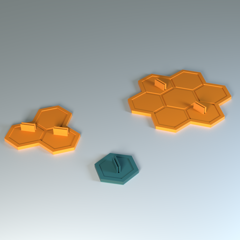 Hex Battlemat Paper Standee Bases