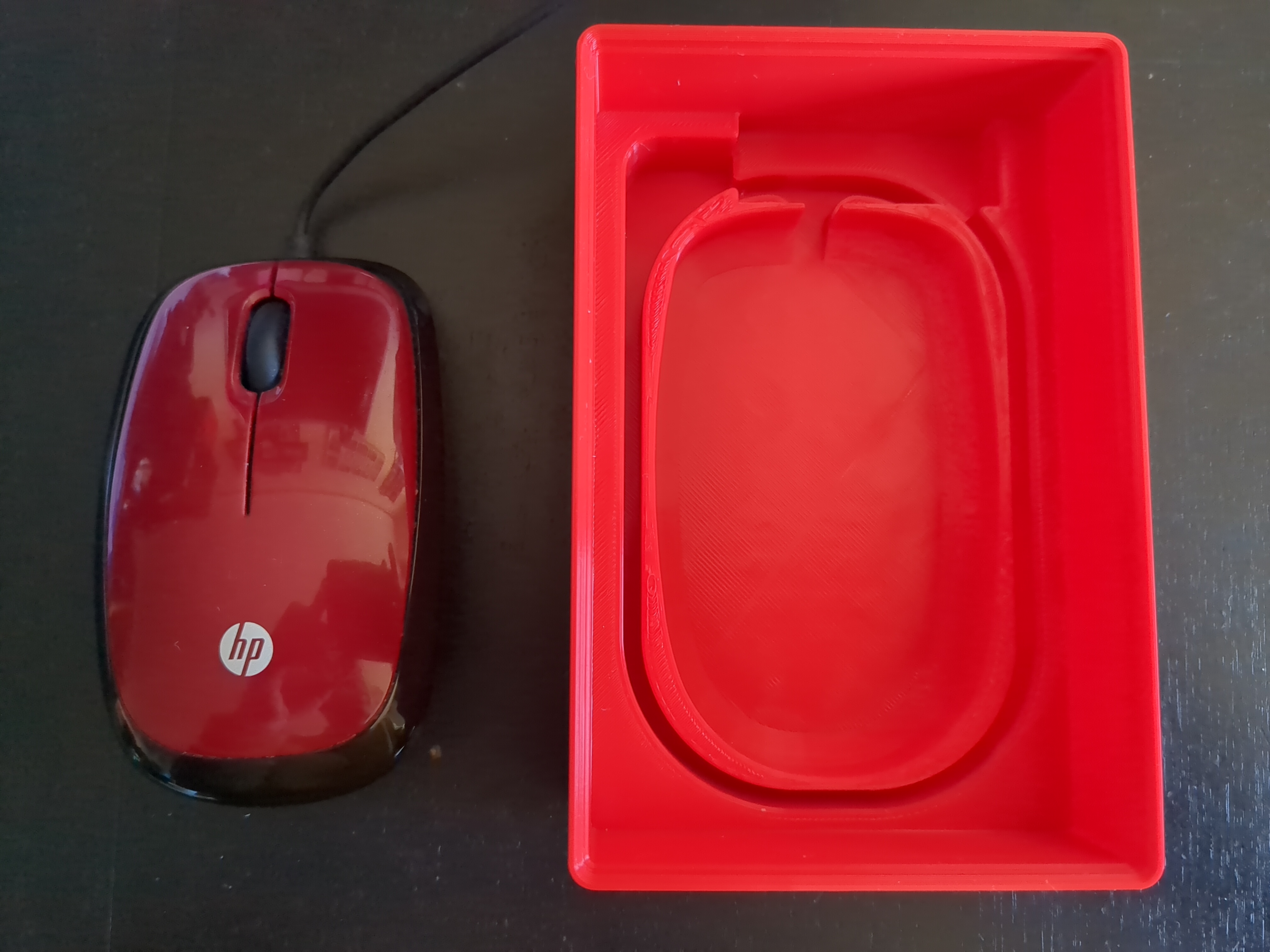 Miniatura 4 do modelo 3D Stackable Gridfinity HP X1200 Wired Mouse Holder