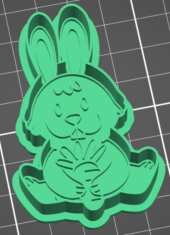 rabbit cookie cutter stamp