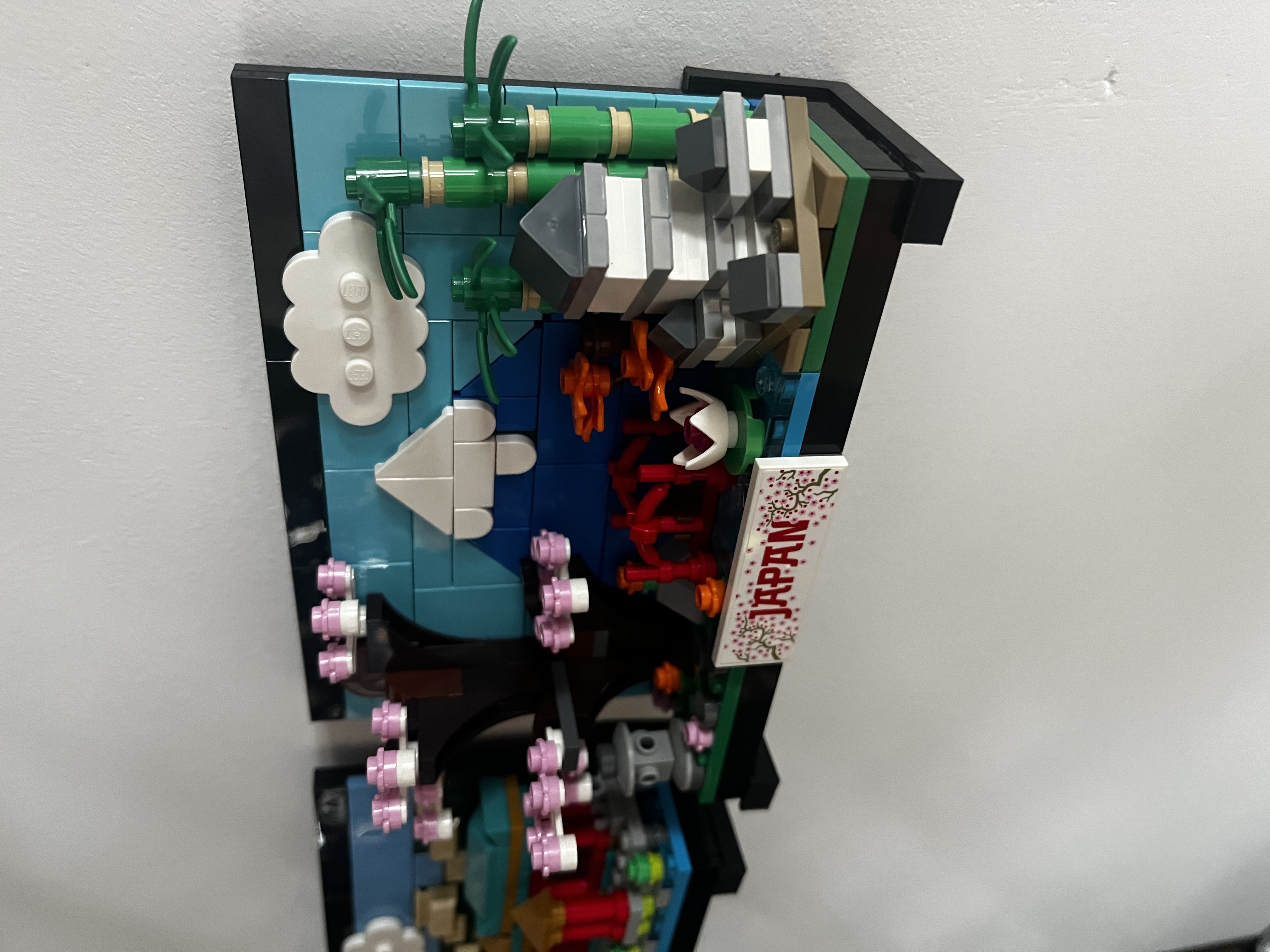Minimalistic Lego postcard shelf