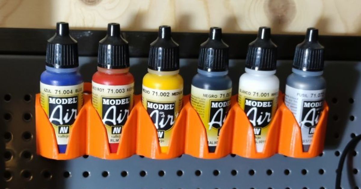 Vallejo Paint Holder for Biltema Pegboard por ippe Descargar modelo STL gratuito