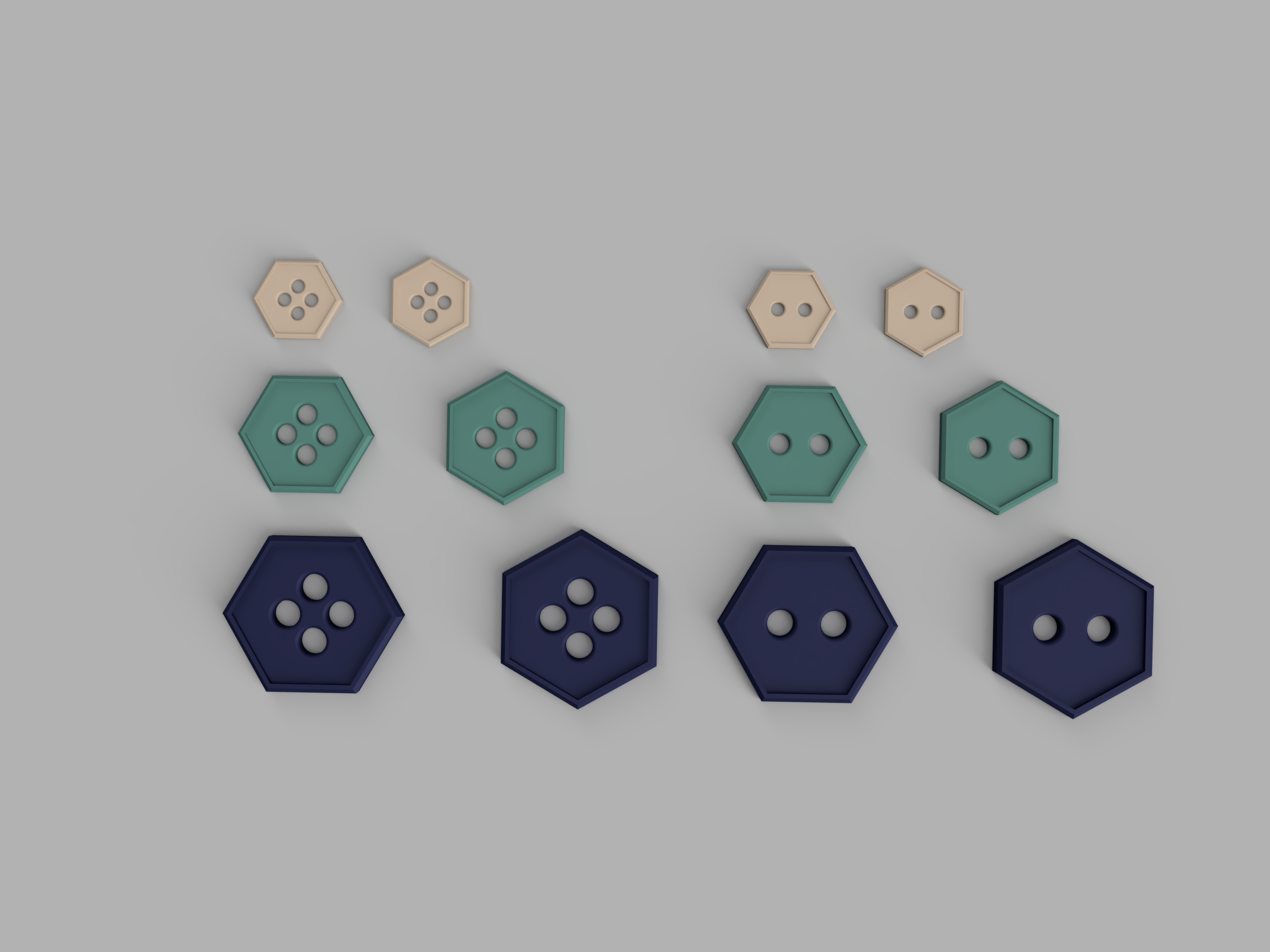 Honeycomb shaped buttons by DADA HD by DADA HD | Download free STL model | Printables.com