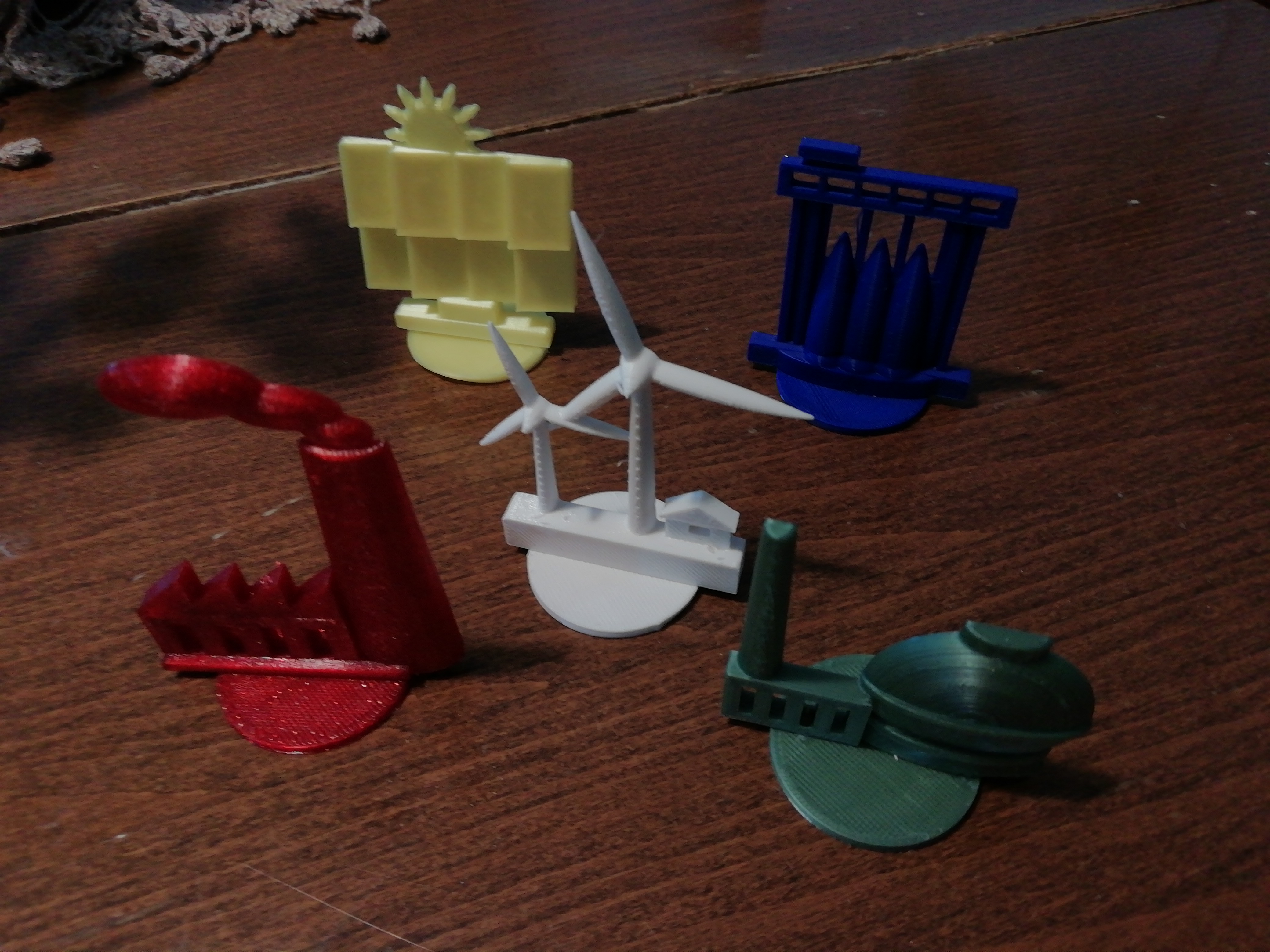 Power plants 3D figures for educational maps