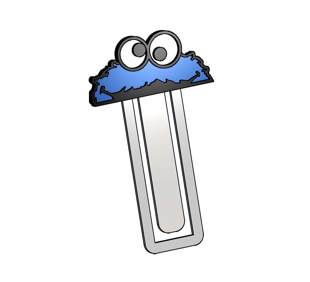 Miniatura 2 do modelo 3D Cookie monster bookmark
