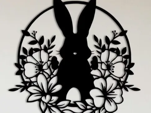 Wall Art - Flower Rabbit Easter