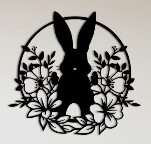Wall Art - Flower Rabbit Easter