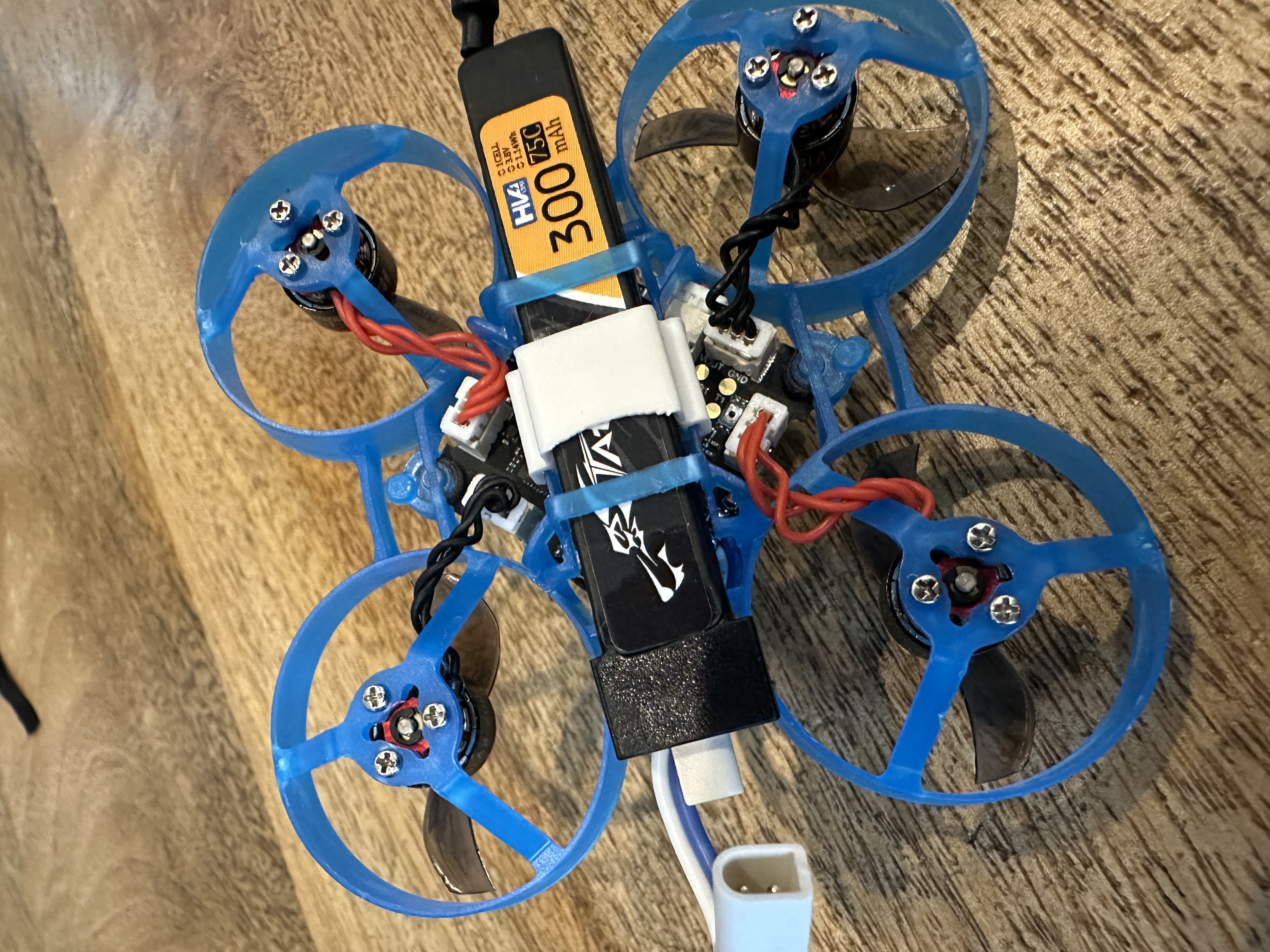 HappyModel Mobula6 Tiny Whoop 1s Battery clip for folded LiPo like Tattu & Nitro Nectar HV batteries. Ultra Light and regular versions.