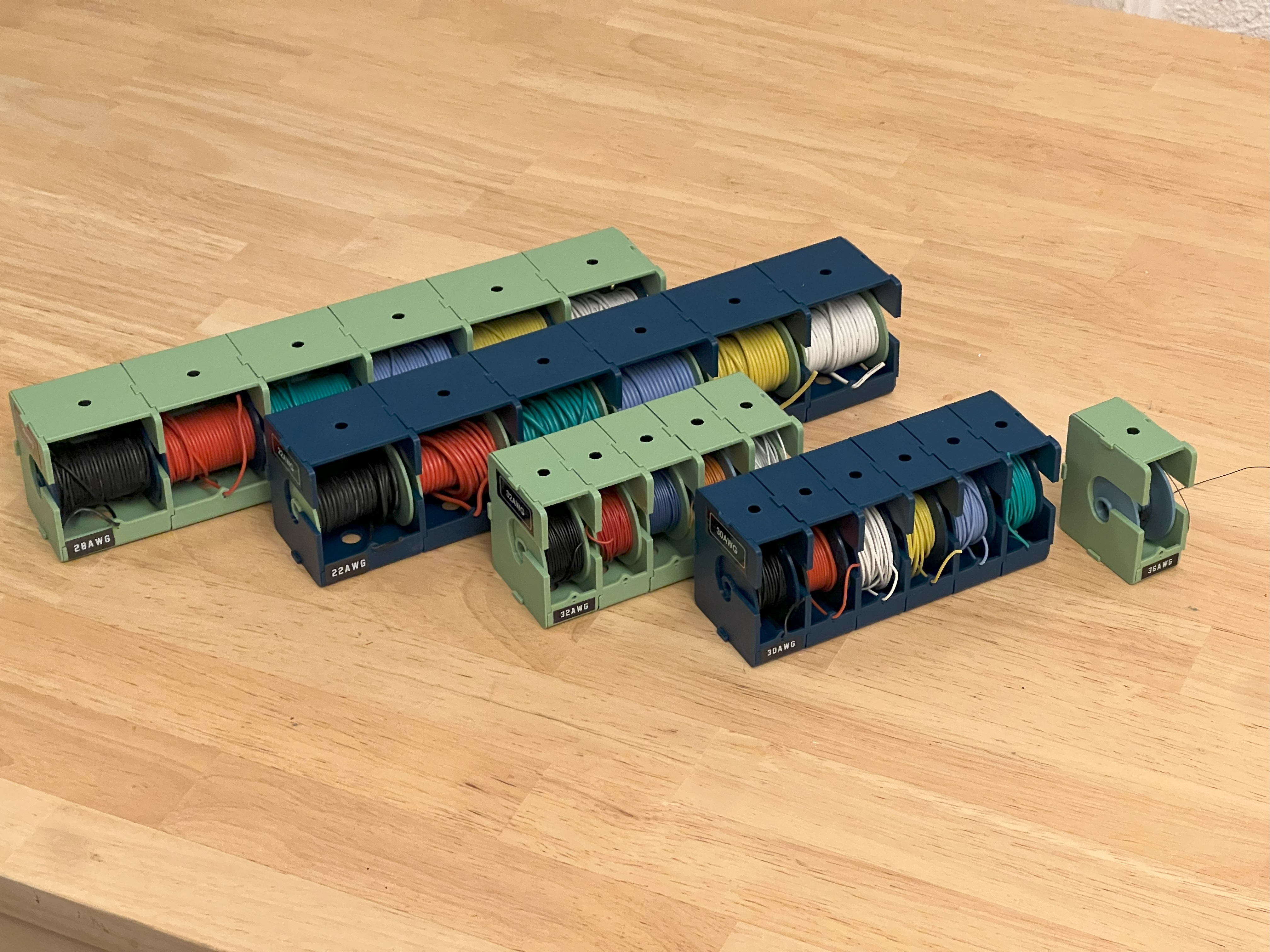 Modular wire spool storage