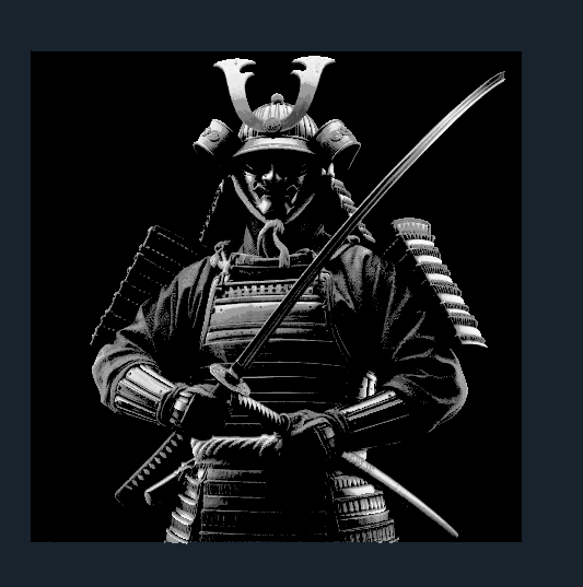 Samurai B&W art1 " Filament Painting "