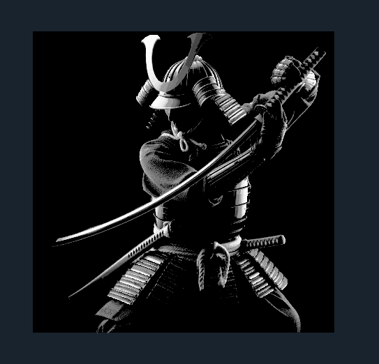 Samurai B&W art2 " Filament Painting "