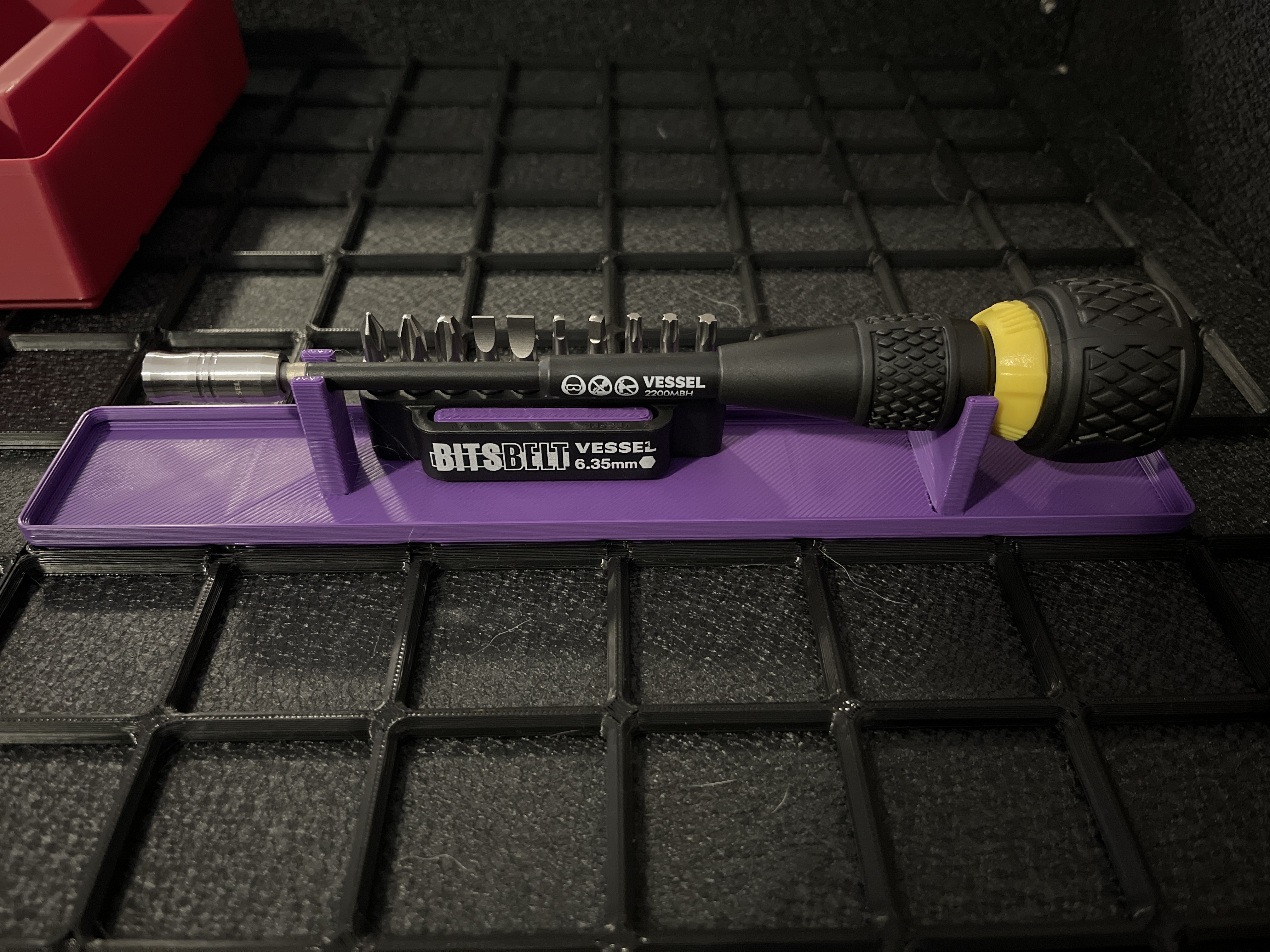 Gridfinity Vessel Ball Grip Ratchet Screw Driver Holder
