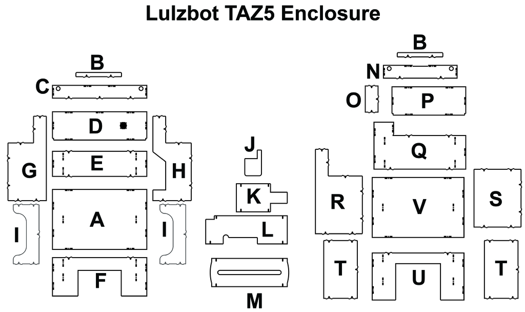 Lulzbot Taz5 Enclosure by drandolph | Download free STL model ...