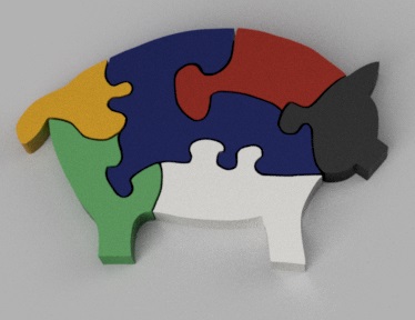 Puzzle Cerdo Zoo de ensueño