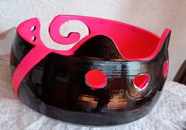 Easy print cat yarn bowl