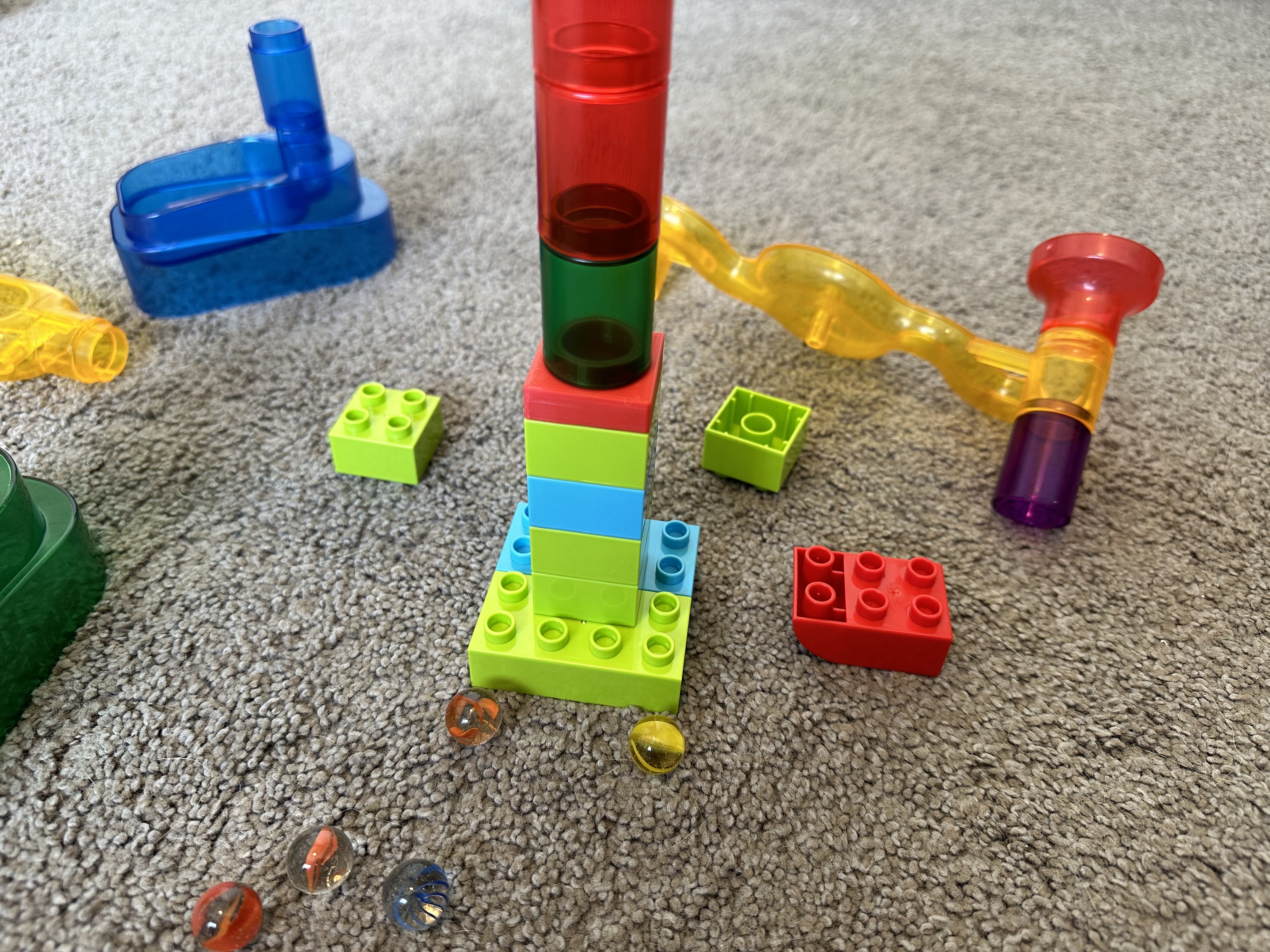 Marble Run Duplo Adapter (Duplo Bottom/Tube Top)