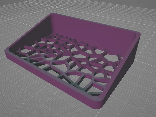 Soap holder for shower wall, voronoi