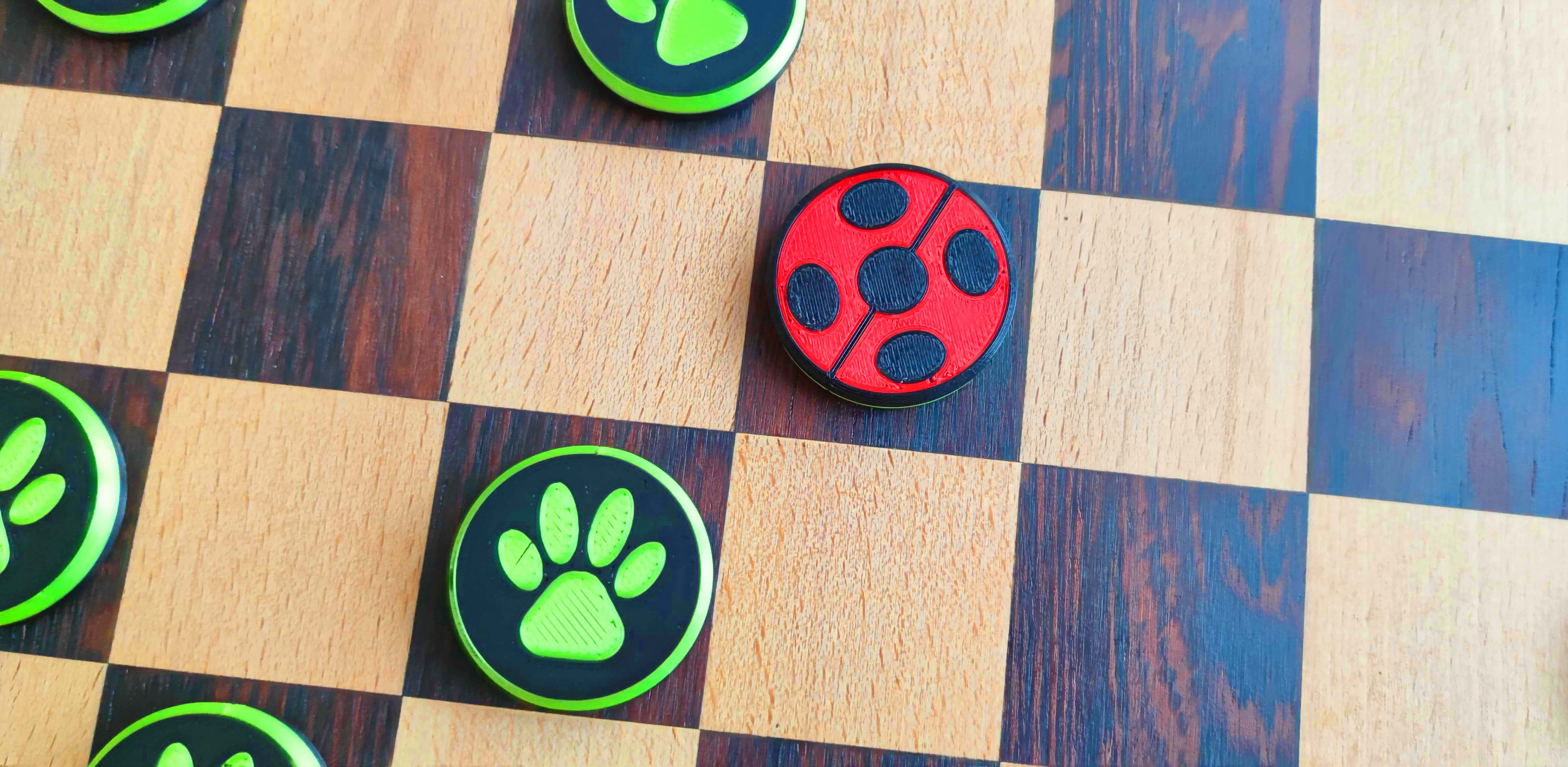 Miraculous Ladybug & Cat Noir checkers