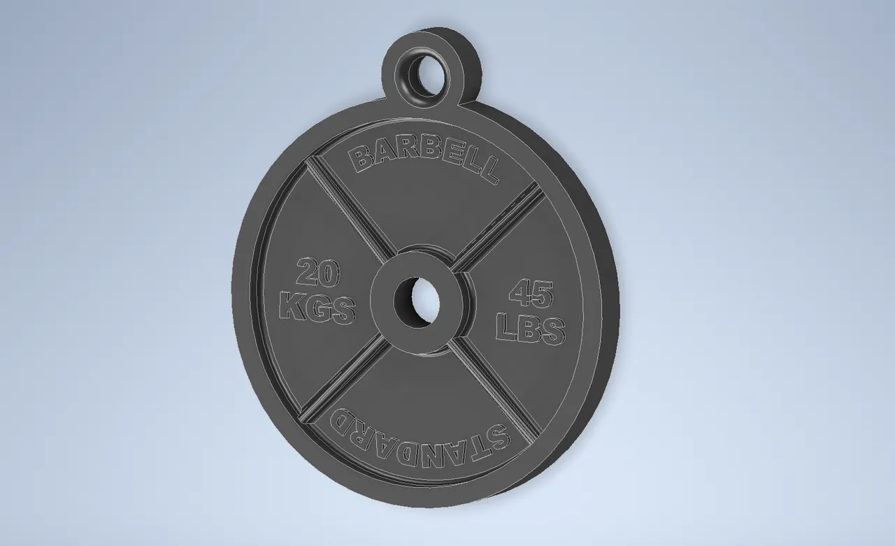 20 kg Barbell Plate Keychain by mathp Download free STL model