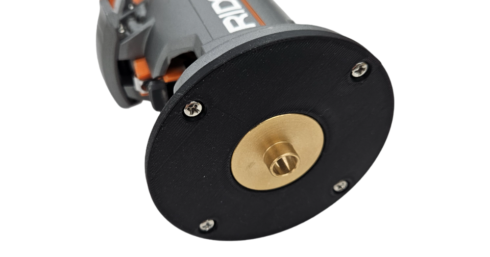 Rigid trim router base for brass bushings by Darren Download free STL