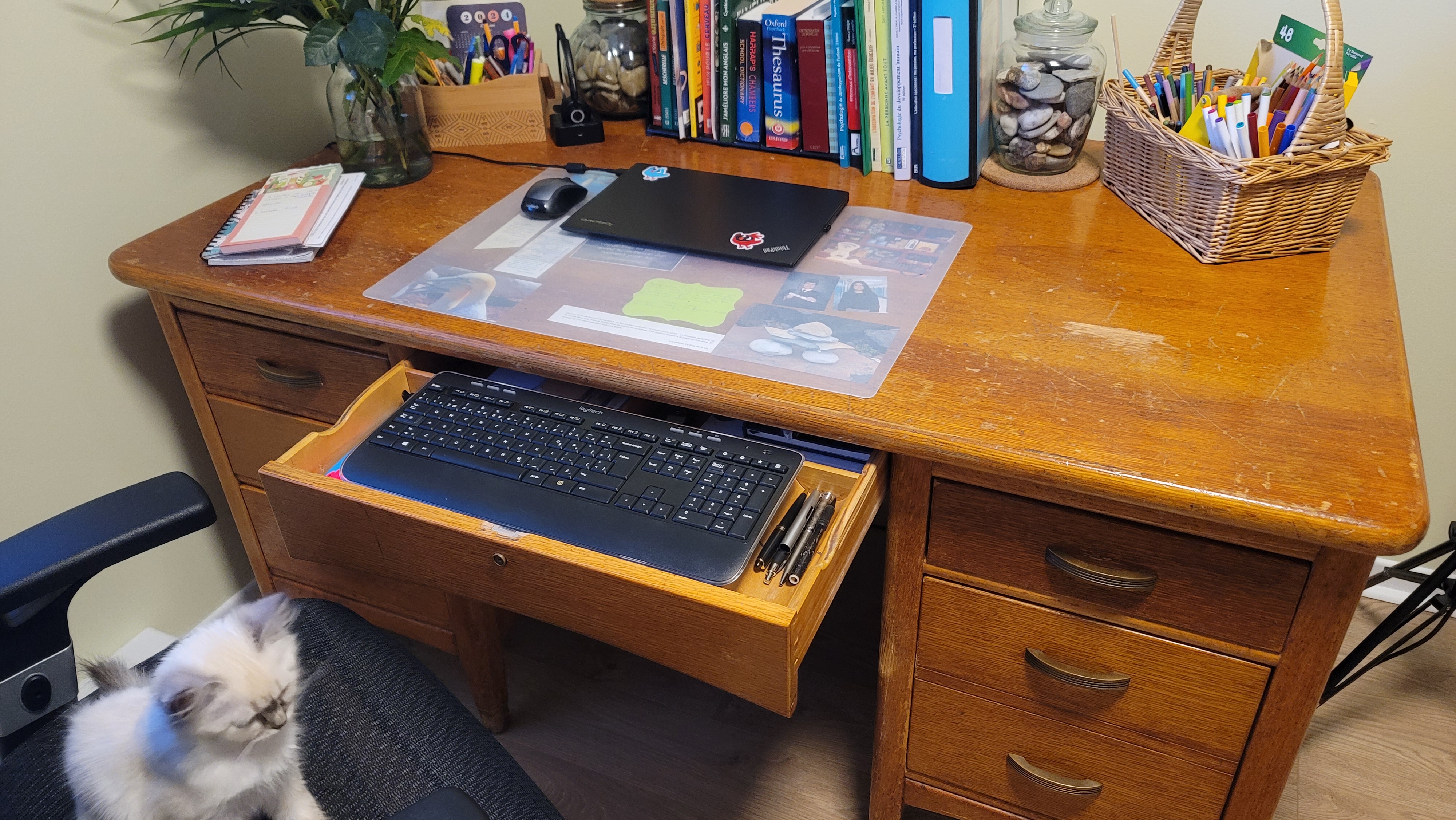 Xerses - Keyboard stand for antique teacher's desk