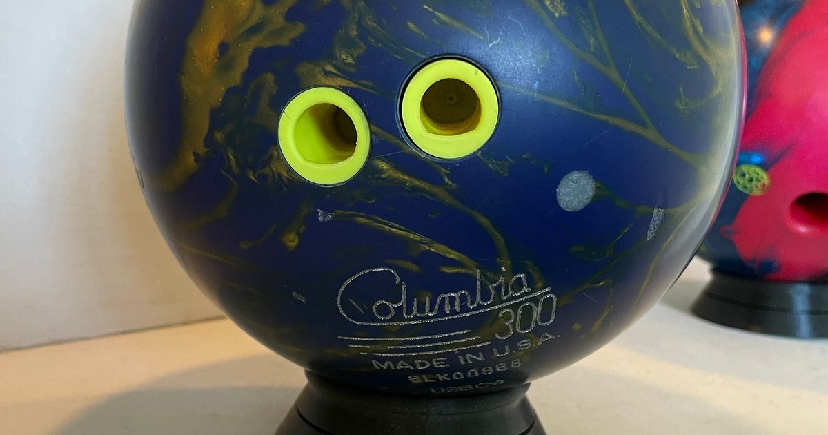 Rotating Bowling Ball Holder by dj_redbird Download free STL model