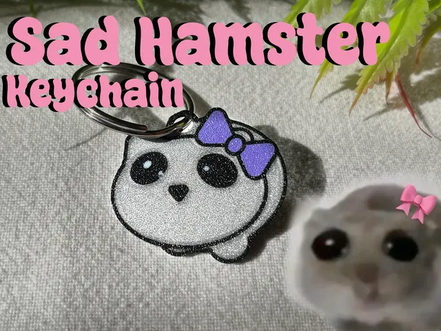 Sad Hamster Keychain