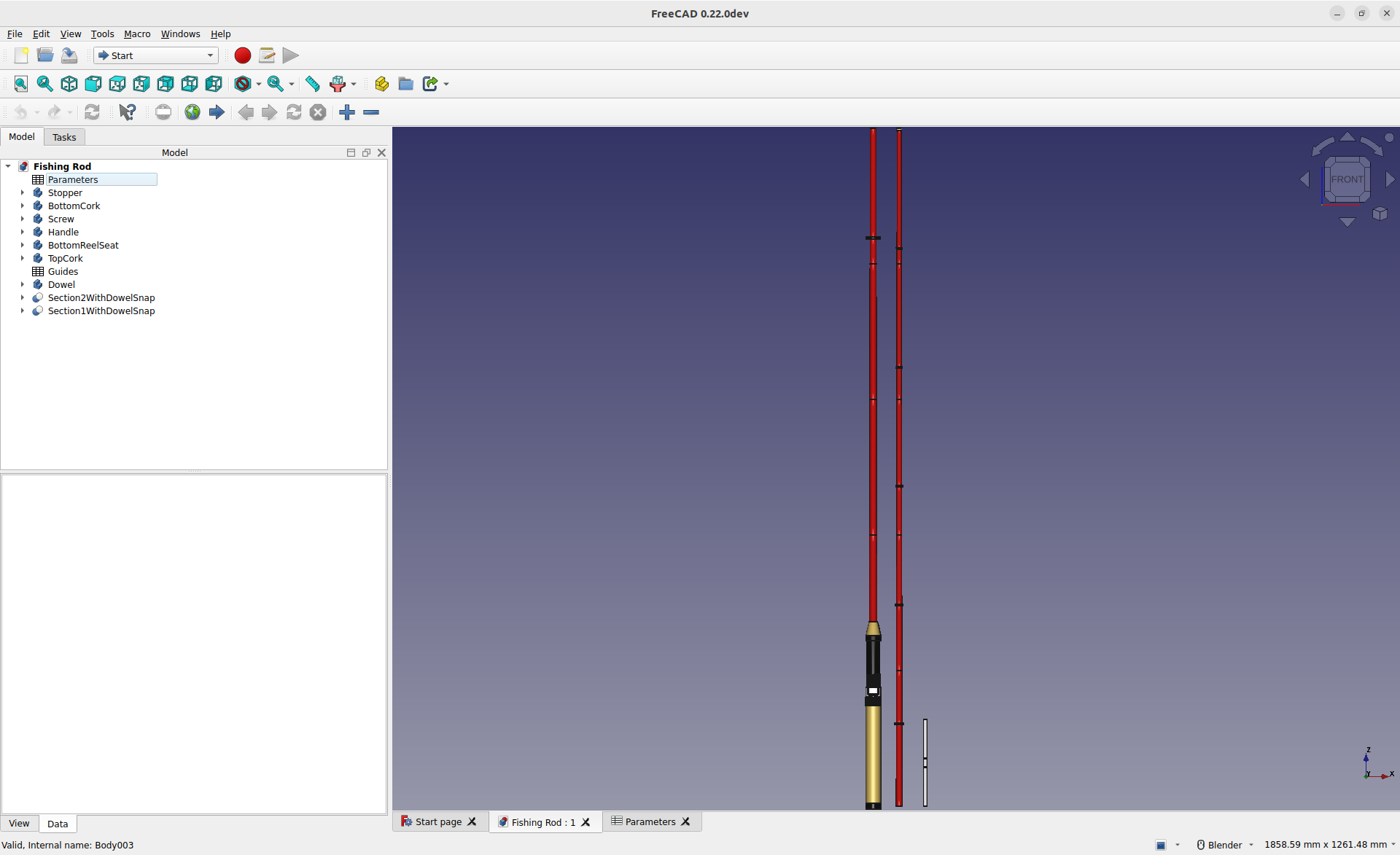 2 piece fishing rod (parametric project files)