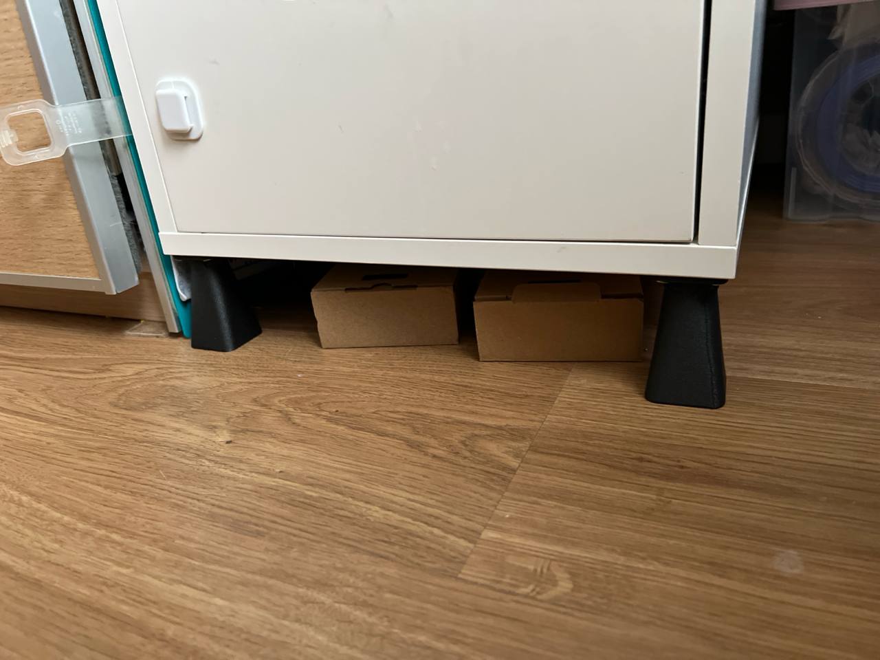 Ikea Desk and feet riser for Alex and Adils feet by Michael Richter