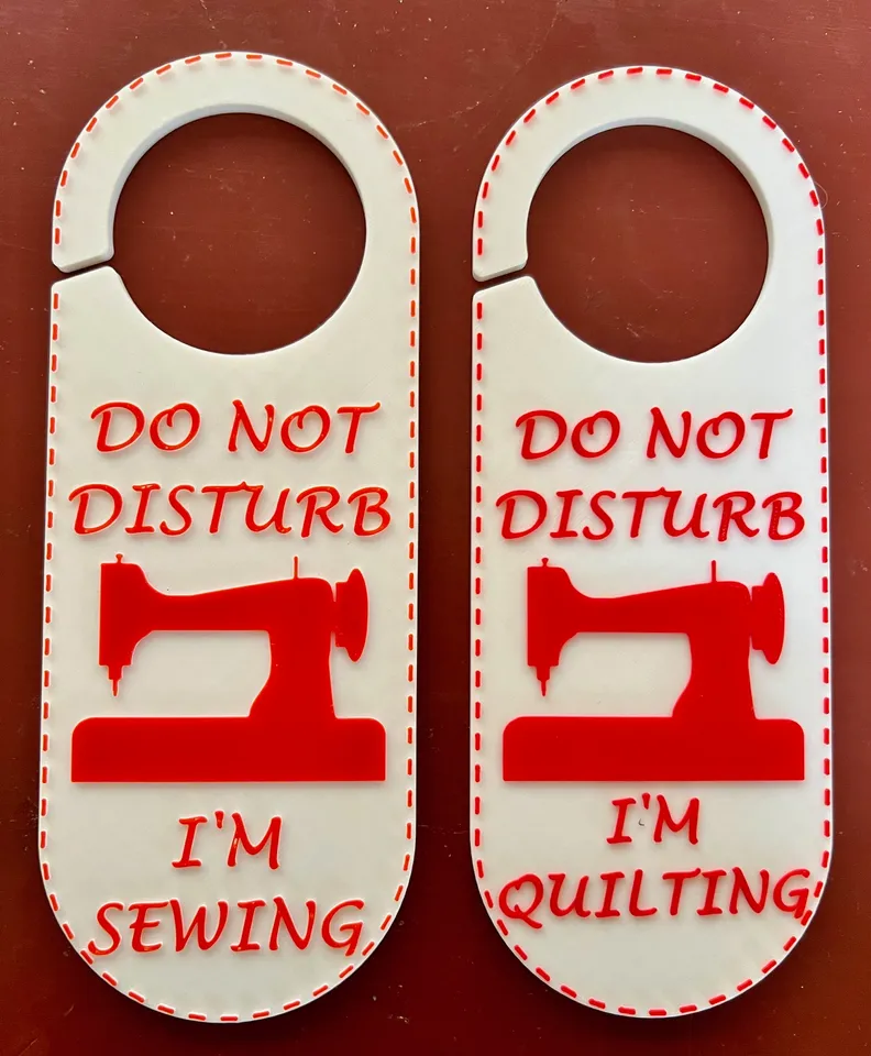 Do Not Disturb Door Hanger - Sewing (Multiple Languages) by JeffC | Download free STL model | Printables.com for Do Not Disturb Door Hanger Printable Free