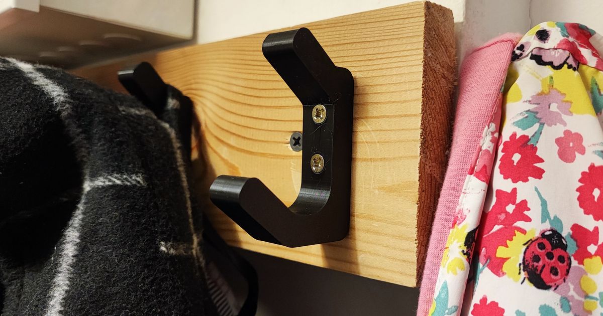 Simple Modern Coat Hook by Damian | Download free STL model ...