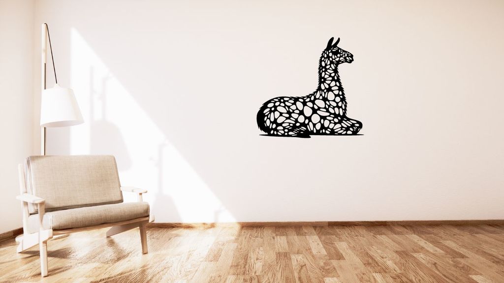 Resting lama / Odpočívající lama voronoi wall or table decoration