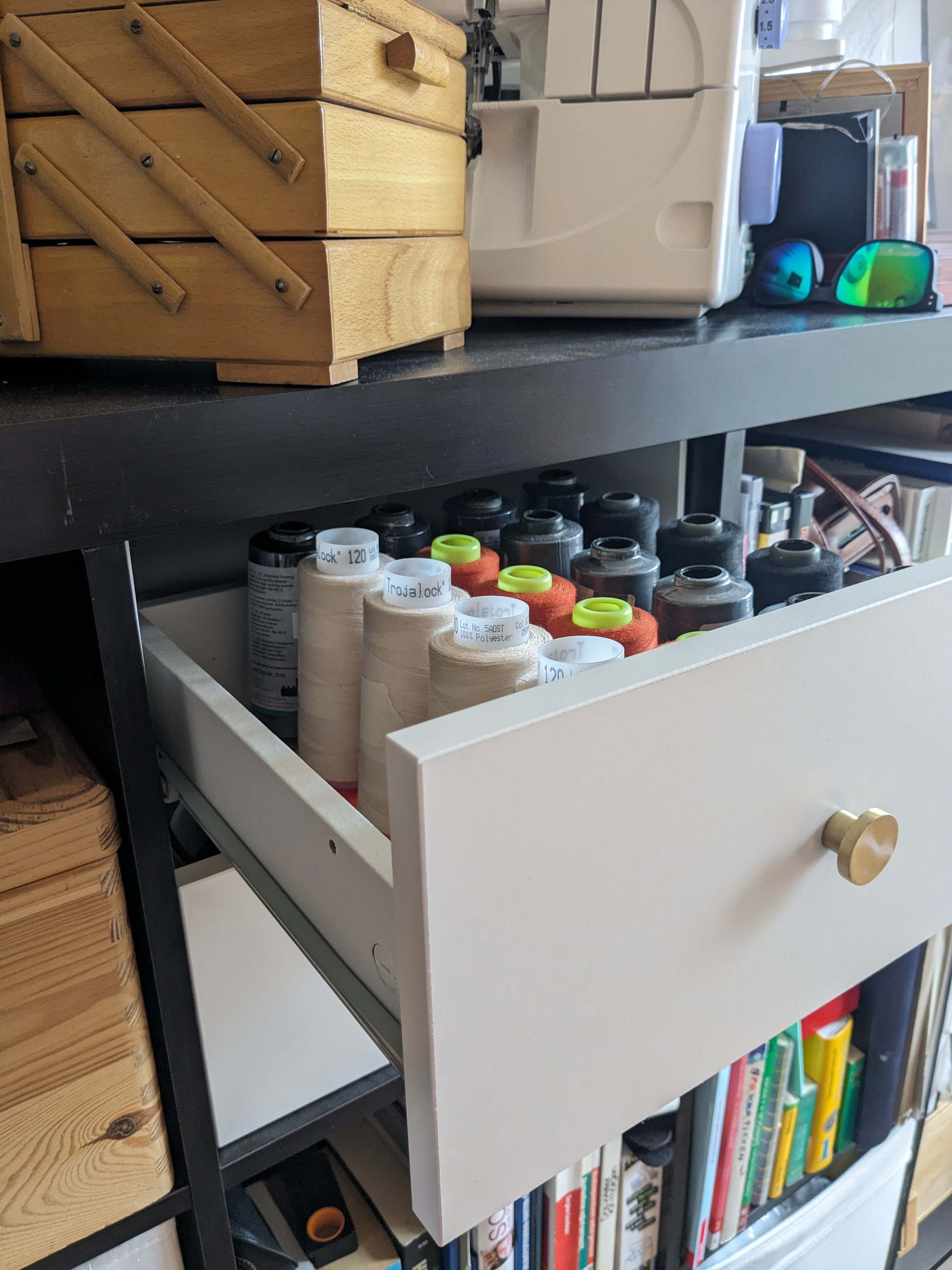 Overlock spool storage