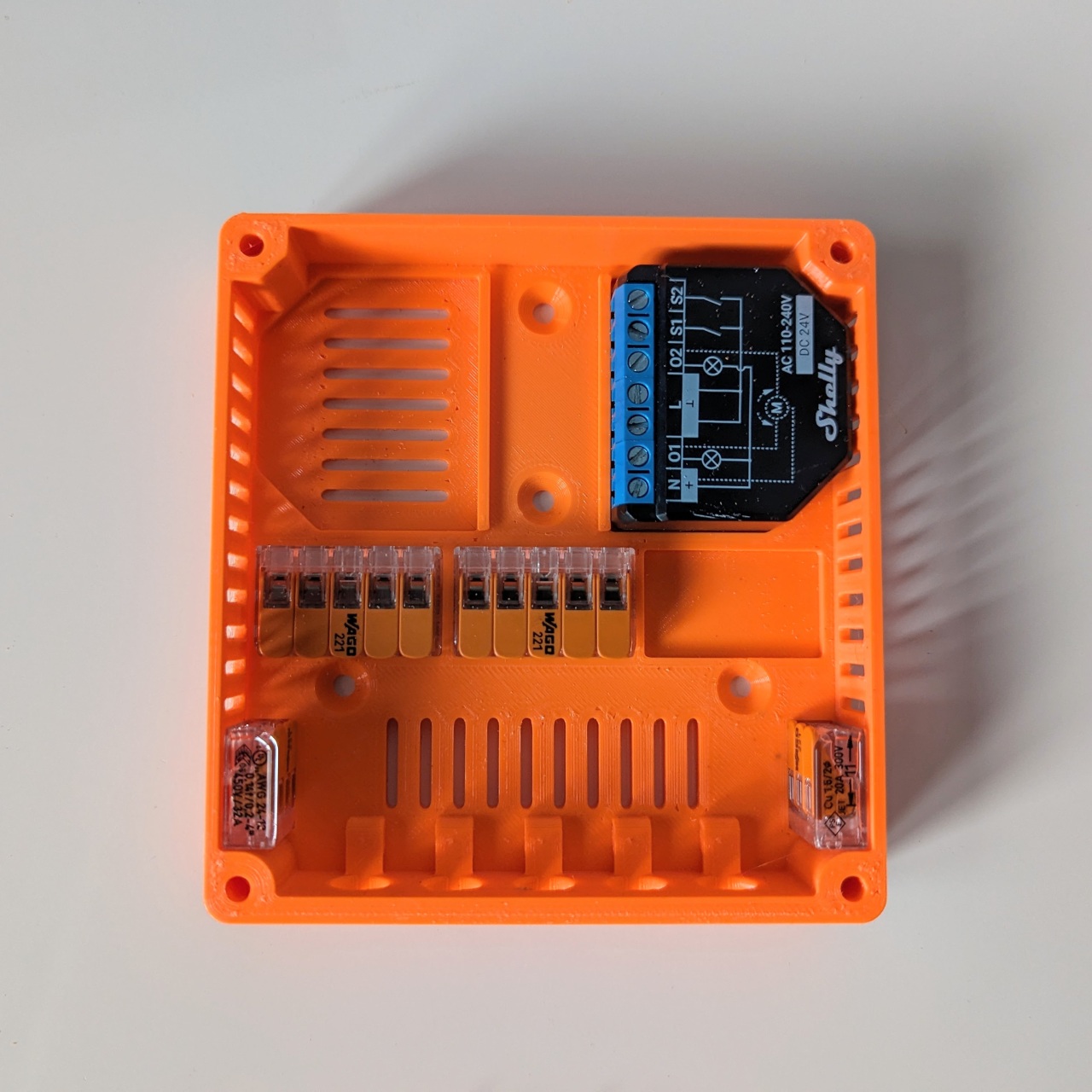 Quad-relay Shelly box for flex wires and wago 221 connectors (2PM) by ...