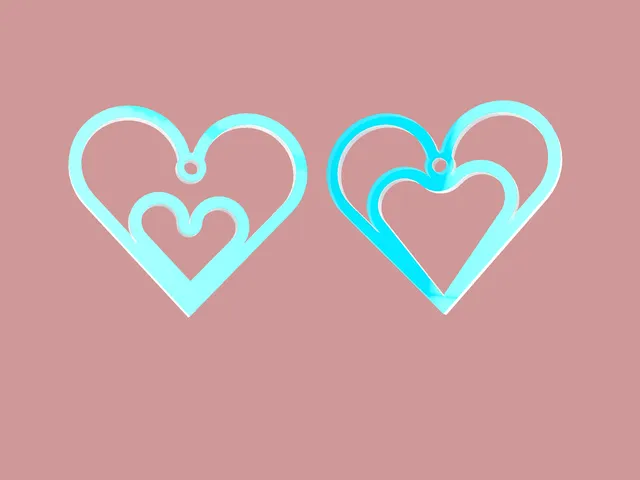 Heart in heart earrings - two versions